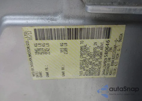2012 Nissan Altima 2.5 S from USA, damaged, VIN 1N4AL2AP8CN580646